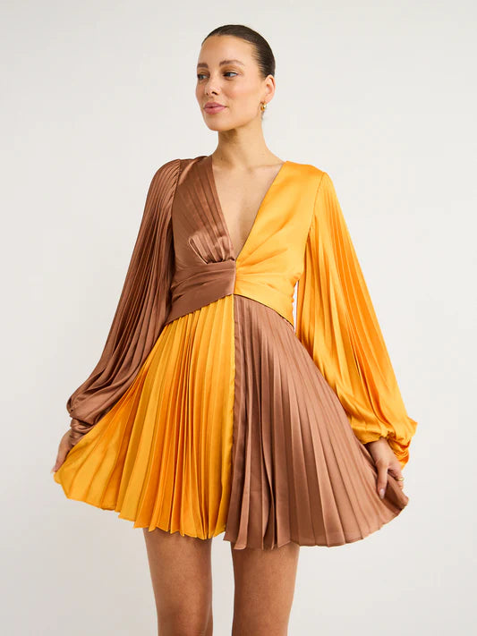 acler yellow dress Acler Tottenham Dress in Marigold Mix – Quad Marketplace