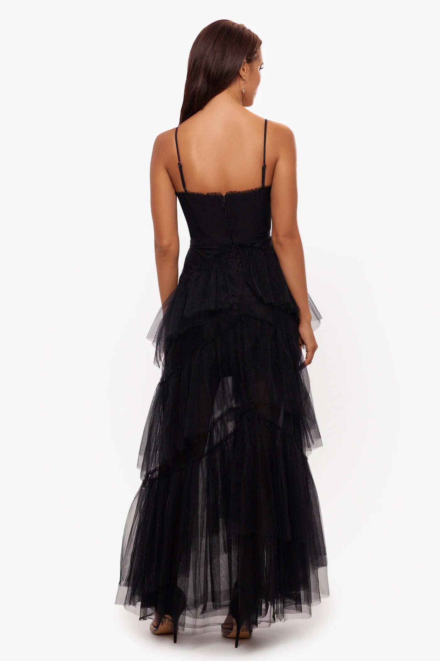 betsy and adam mesh corset dress Betsy & Adam Women's Solid Sleeveless Corset Gown