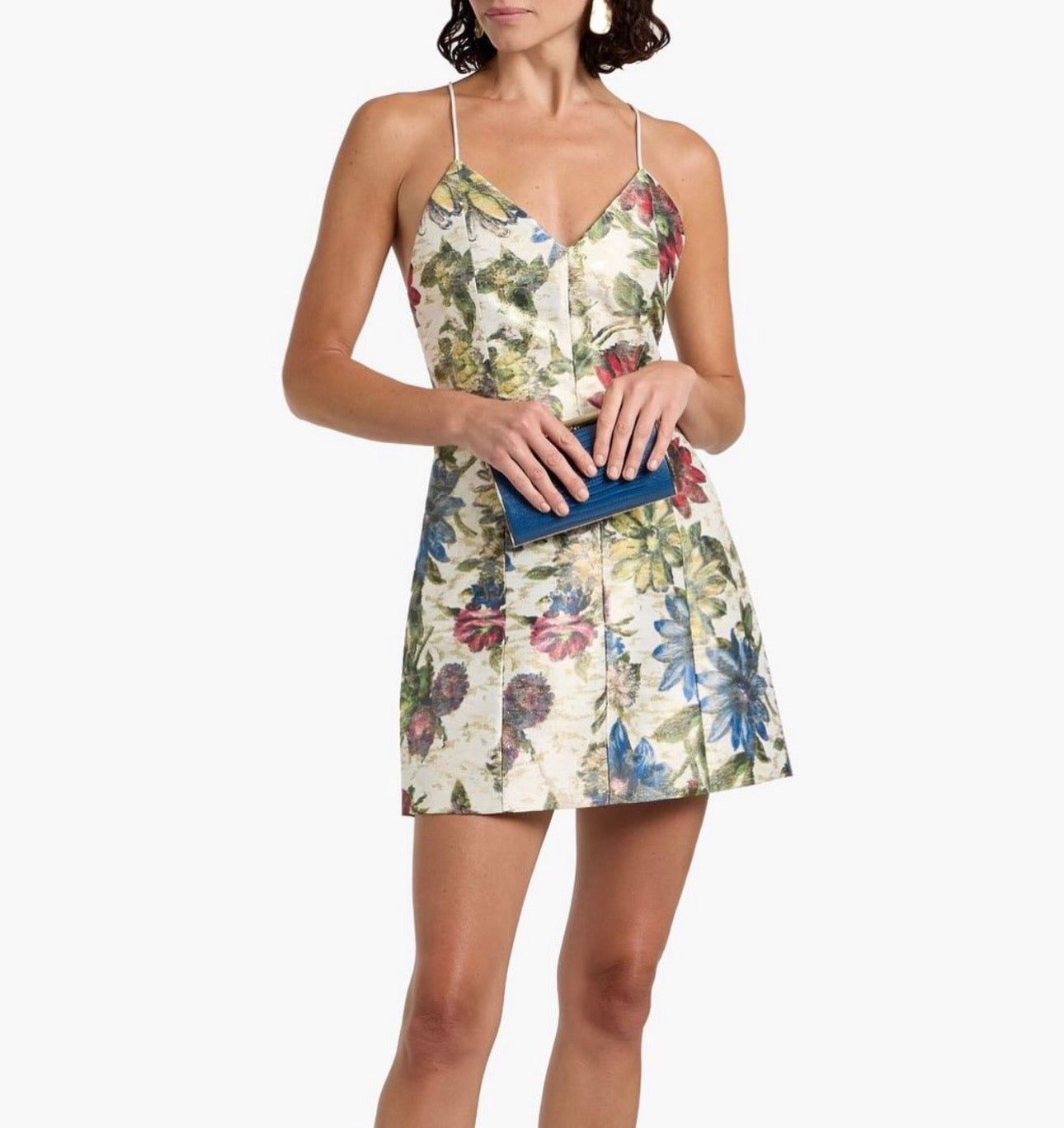 alice and olivia floral mini dress TIFFIE PUFF SLEEVE MINI DRESS in JUNIPER FLORAL BLACK